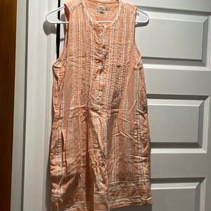 Orange and white striped Faherty Isha dress